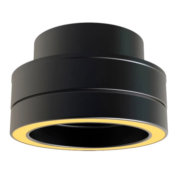 Manguito em Inox Preto Parede Dupla, Diâmetro: 80 MM